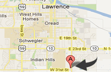 Map to Lawrence Kansas to the Eagle Trailer Company